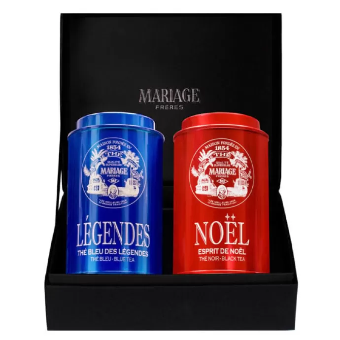 MARIAGE FRÈRES Coffrets de 2 thés | Thé bleu^Coffret "MARCO POLO & NOËL "